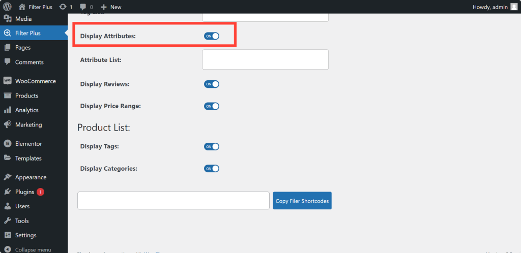 Add Filter by Attributes, Woooplugin